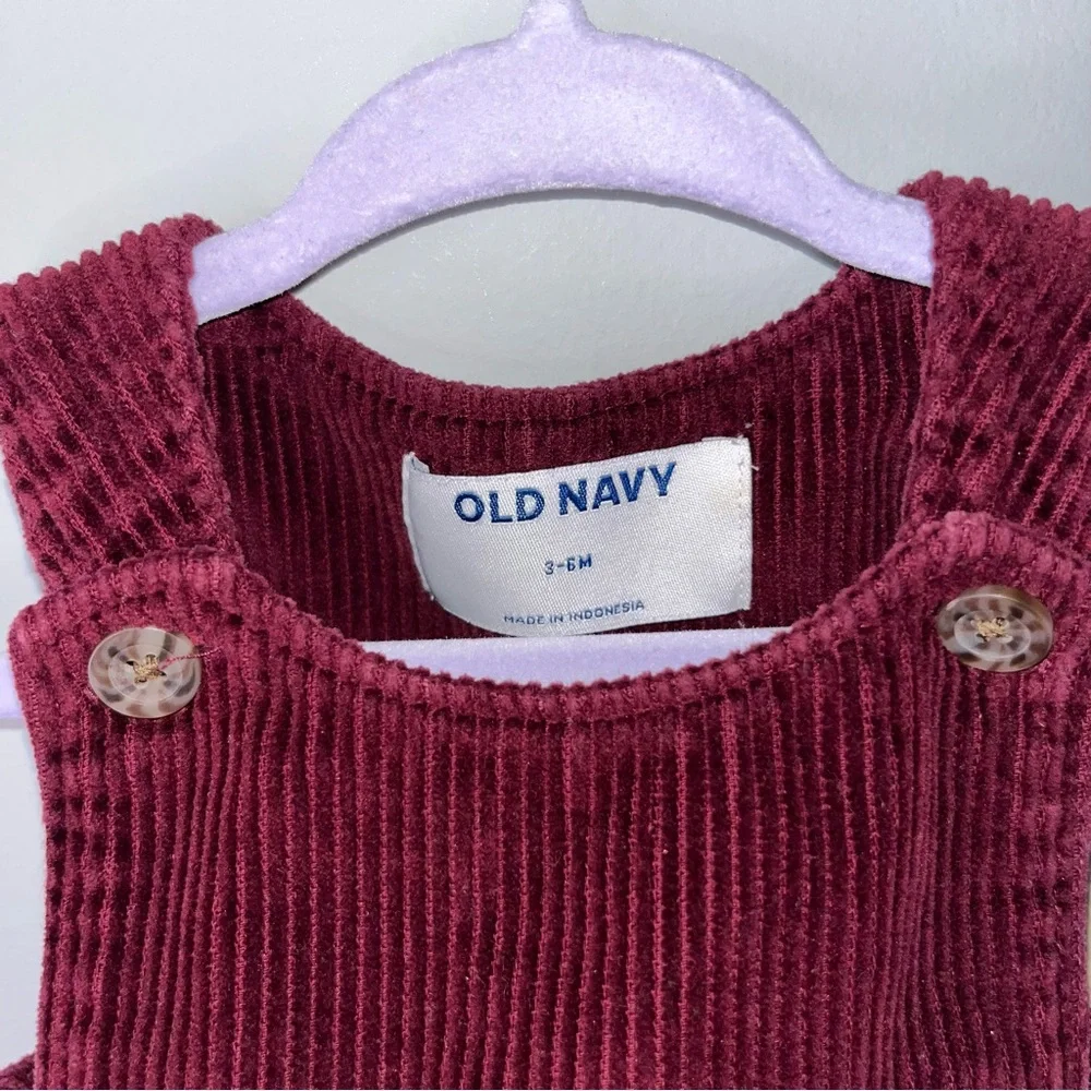 Old Navy Burgundy Corduroy One Piece Overalls